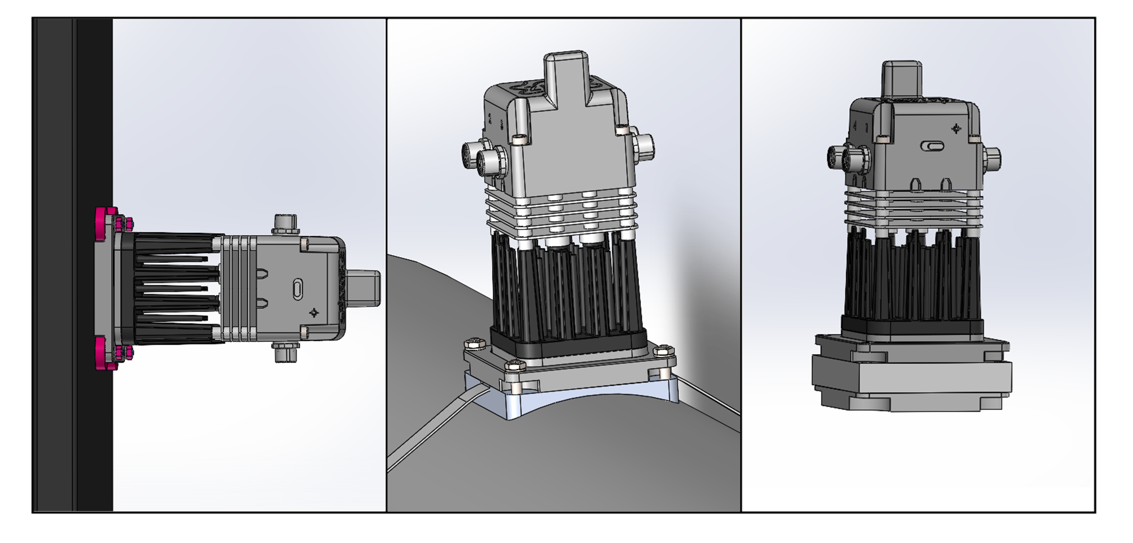 Examples of HVT5 fixation accessories and mounting options